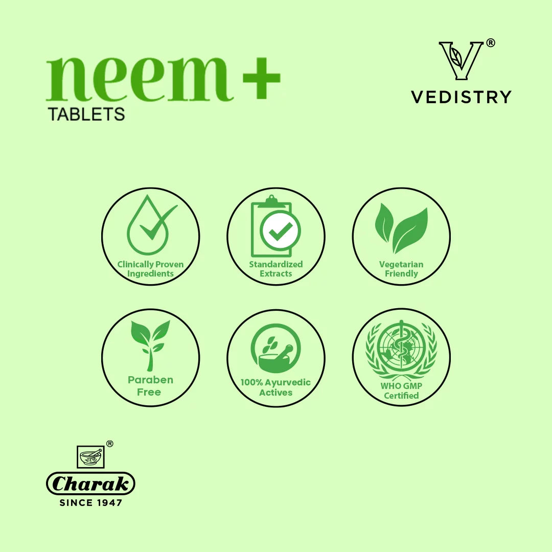 Vedistry Ayurvedic Neem + Skin Health 60 Tablets