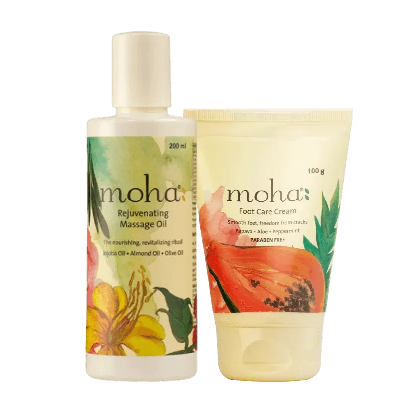 Moha Cosmetics Nourishment Massage Oil Foot Care Cream Combo