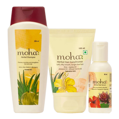 Moha Cosmetics All Herbal Hair Conditioner Shampoo and Serum Combo