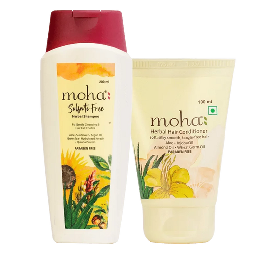 Moha Cosmetics Lustrous Locks Hair Conditioner and Shampoo Combo