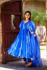 Bollywood Indische Pakistanische Ethno Party Wear Damen Weiches reines Tubby Organza Kleid