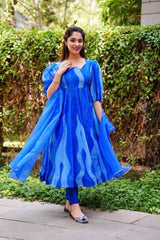 Bollywood Indian Pakistani Ethnic Party Wear Women Soft Pure Tubby Organza Gown Dress