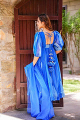 Bollywood Indian Pakistani Ethnic Party Wear Women Soft Pure Tubby Organza Gown Dress
