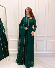 Болливудская индийская пакистанская этническая праздничная одежда женская мягкая чистая искусственная жоржетта Анаркали с платьем Dupatta