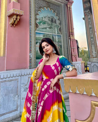 Болливудская индийская пакистанская этническая праздничная одежда женская мягкая чистая жоржетта Анаркали с платьем дупатта