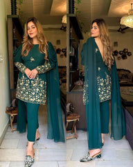 Bollywood Indian Pakistani Ethnic Party Wear Women Soft Pure Georgette Plazzo Suit Dress