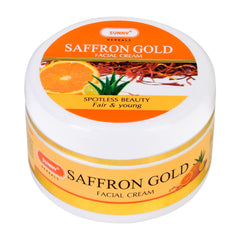 Bakson's Sunny Herbals Saffron Gold Gesichtspflege mit Aloe Vera, Safran und Goldstaub, makellose Schönheit, helle und junge Hautcreme, 100 g