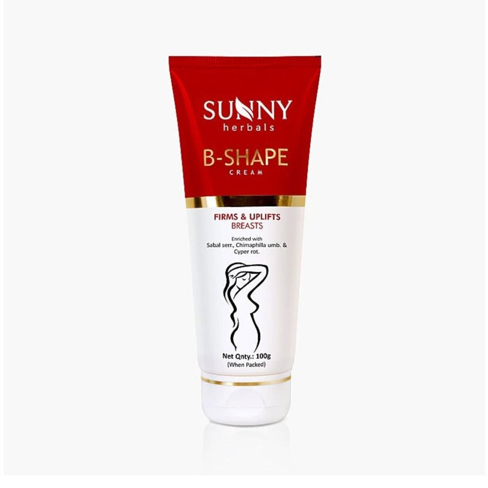 Bakson's Sunny Herbals B-Shape mit Sabal Serr, Chimaphilla Umb. und Cyper Rot, straffende und aufbauende Hautpflegecreme für die Brust, 100 g