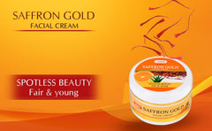 Bakson's Sunny Herbals Saffron Gold Gesichtspflege mit Aloe Vera, Safran und Goldstaub, makellose Schönheit, helle und junge Hautcreme, 100 g