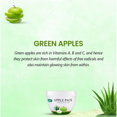 Bakson's Sunny Herbals Apfelpackung mit Aloe Vera, Mandelöl und grünem Apfel für einen gesunden Charme, Hautpflegepastenpackung, 150 g