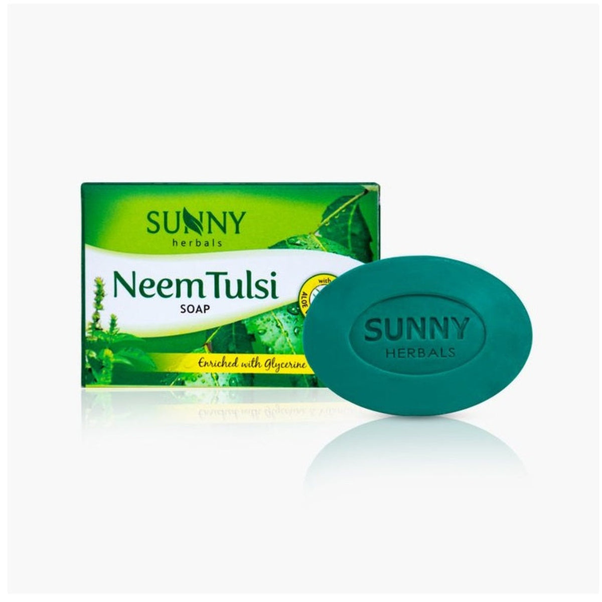Bakson's Sunny Herbals Neem Tulsi mit Neem, Tulsi, Calendula und Aloe Vera für gesunde Hautseife, 75 g