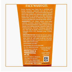 Bakson's Sunny Herbals Face Wash Gel With Aloevera,Calendula And Tea Tree Oil Natural Cleanser Gel