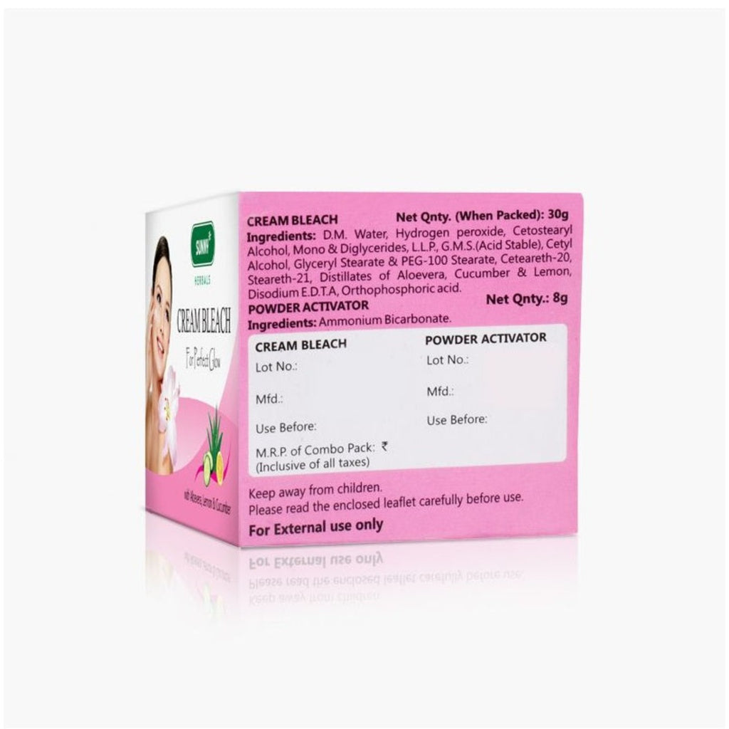 Bakson's Sunny Herbals With For Perfect Glow Skin Care Cream Bleach (Powder Activator) 30gm