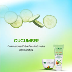 Bakson's Sunny Herbals Face with Aloevera,Cucumber & Papaya Mini Facial Skin Care Scrub