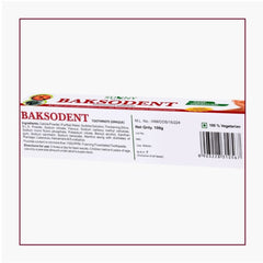 Bakson's Sunny Herbals Baksodent Mundpflege mit antibakterieller Wirkung, Zahnpasta, undurchsichtig, 100 g