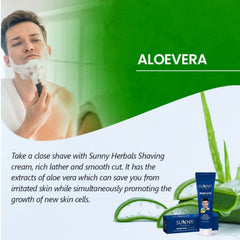 Bakson's Sunny Herbals Shaving With Aloevera,Calendula,Lemon & Neem For a Close & Smooth Shave Cream 75gm