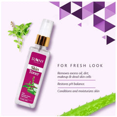 Bakson's Sunny Herbals Skin mit Aloe Vera, Neem und Tulsi für ein frisches Aussehen, Hautpflege-Toner, flüssig, 100 ml