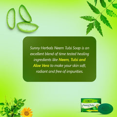 Bakson's Sunny Herbals Neem Tulsi mit Neem, Tulsi, Calendula und Aloe Vera für gesunde Hautseife, 75 g