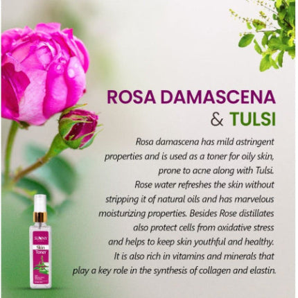 Bakson's Sunny Herbals Skin With Aloevera,Neem,Tulsi For Fresh Look Skin Care Toner Liquid 100ml