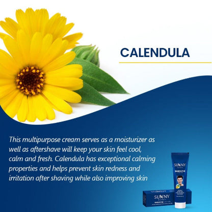 Bakson's Sunny Herbals Shaving With Aloevera,Calendula,Lemon & Neem For a Close & Smooth Shave Cream 75gm