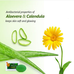 Bakson's Sunny Herbals Aloe Vera+Calendula für natürlich strahlende Hautpflege, Badeseife, 75 g
