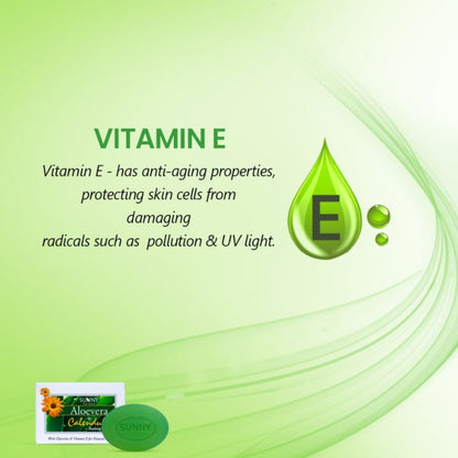 Bakson's Sunny Herbals Aloevera+Calendula For Natural Glow Skin Care Bathing Bar 75gm