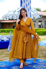 Bollywood, indisch, pakistanisch, ethnisch, Partykleidung, weiches reines Georgette-Anarkali-Dupatta-Kleid