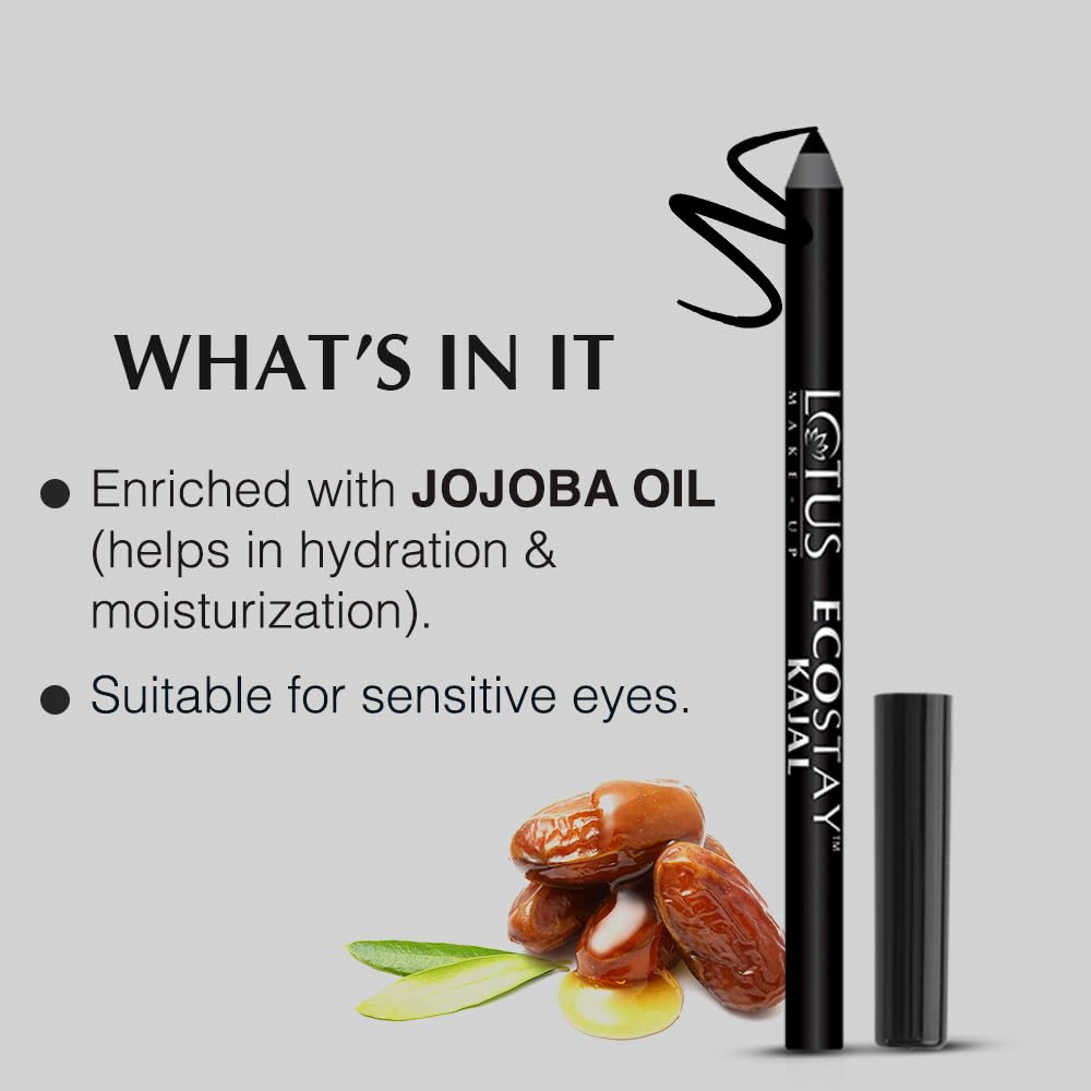 Lotus Make Up Herbals Cosmetics Ecostay Longlasting Eye Kajal Black 1.2g