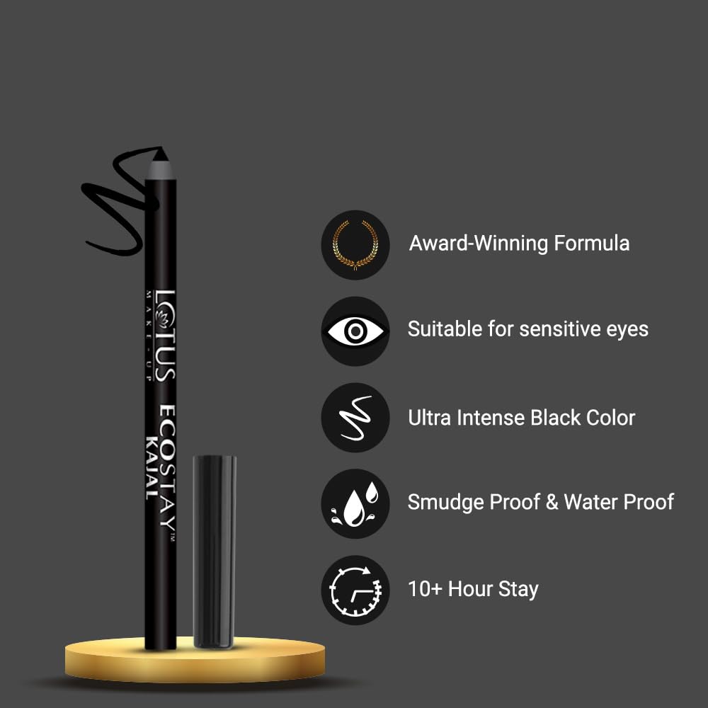Lotus Make Up Herbals Cosmetics Ecostay Longlasting Eye Kajal Black 1.2g