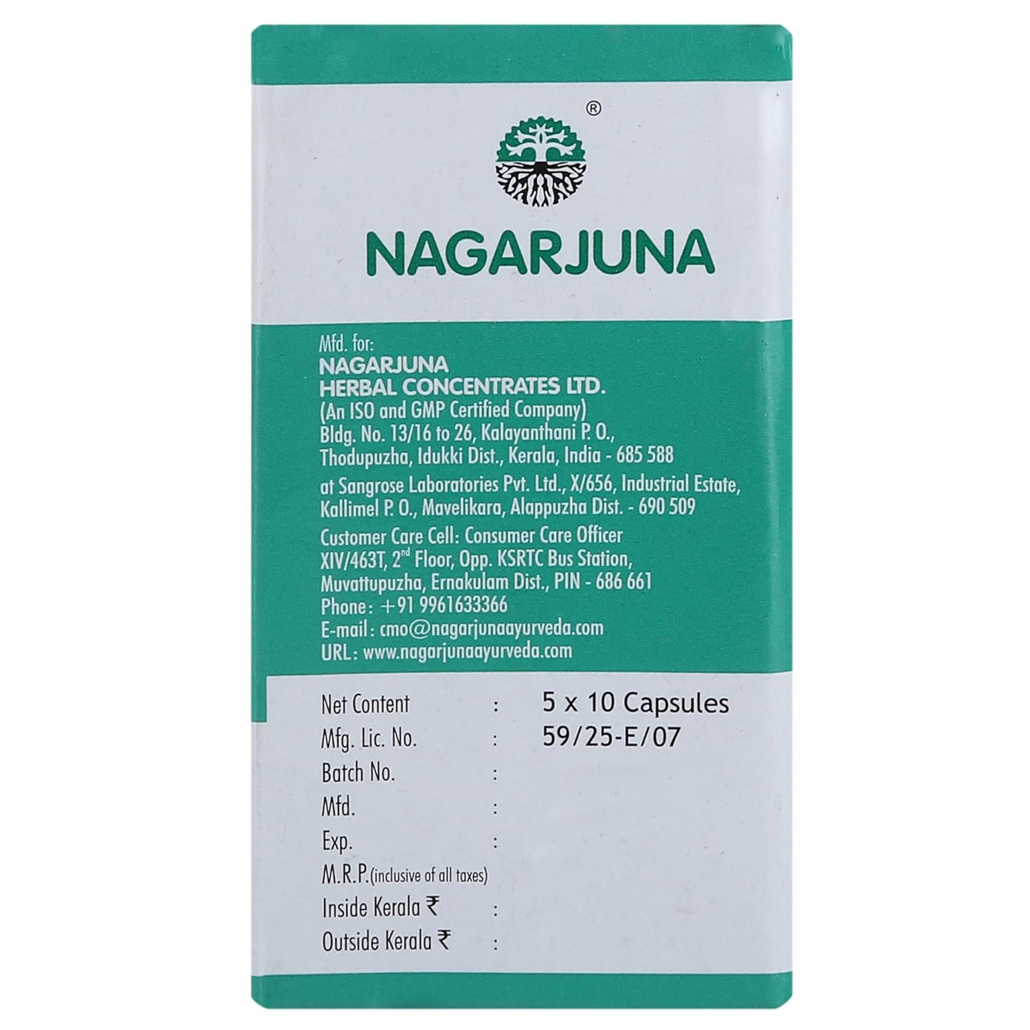Nagarjuna Ayurvedic Halin Drops 50 Capsules