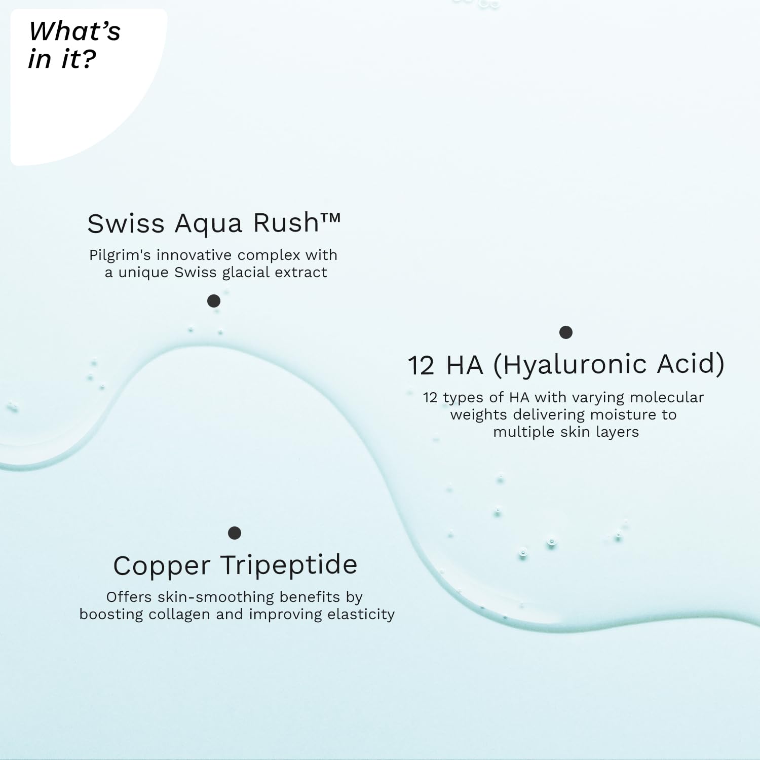 Pilgrim Cosmetics Swiss Aqua Rush™ 12 HA Face Serum 30ml
