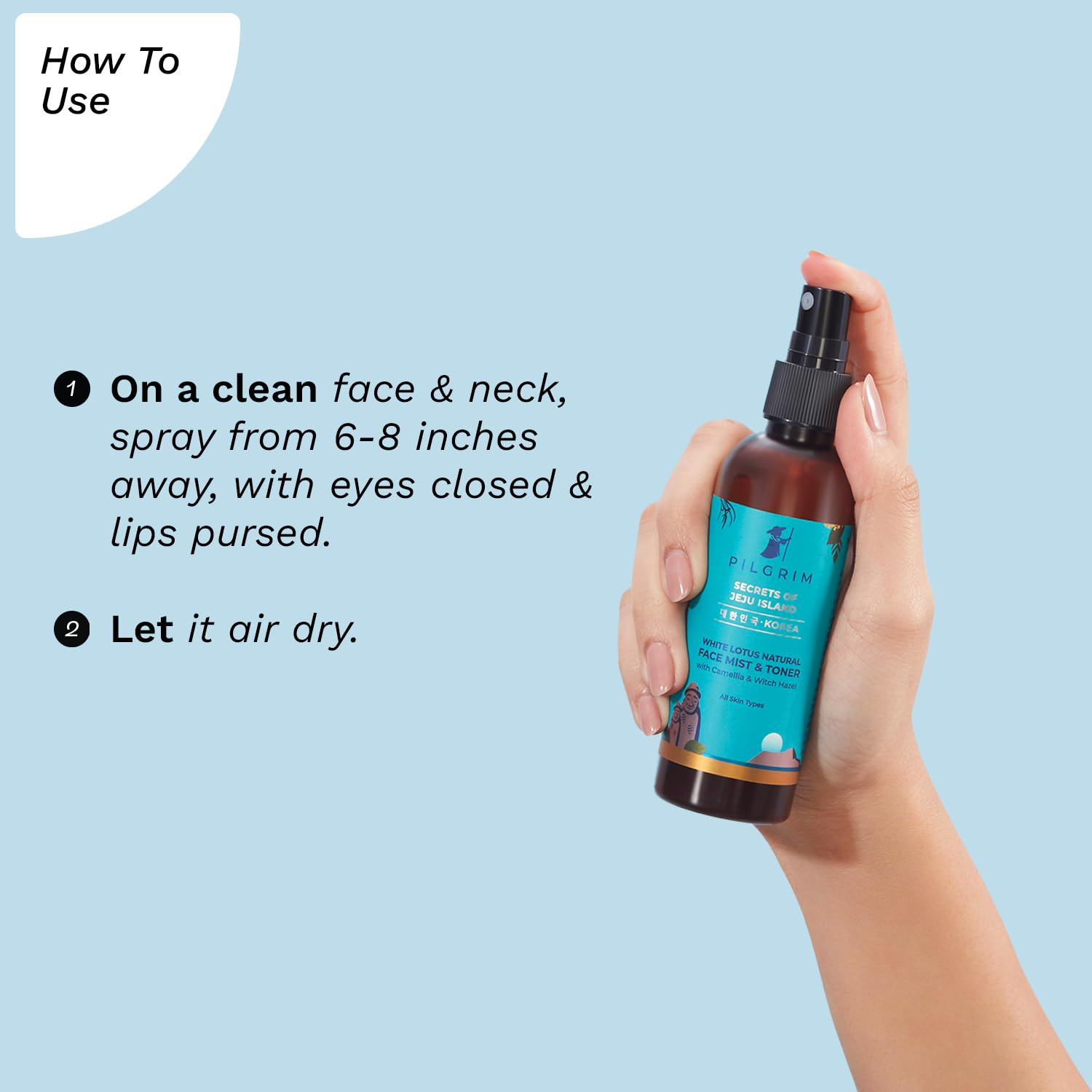 Pilgrim Cosmetics White Lotus Natural Face Mist & Toner with Camellia & Witch Hazel 100ml