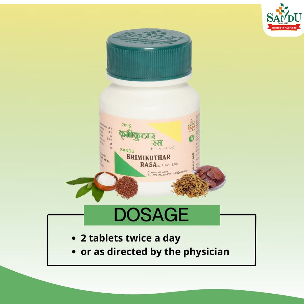 Sandu Ayurvedic Krimikuthar Rasa 25 Tablets