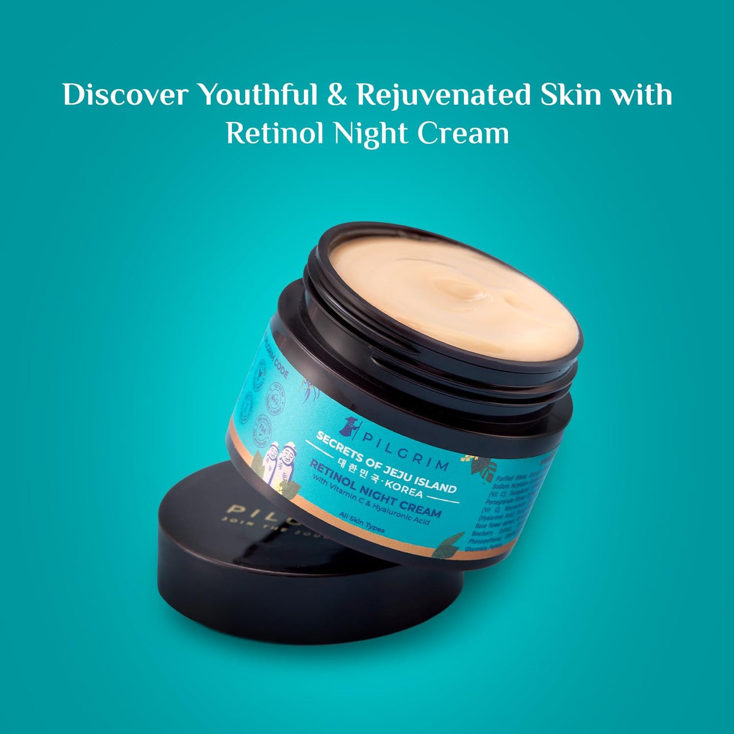 Pilgrim Cosmetics Retinol Night Cream with Vitamin C & Hyaluronic Acid 50gm
