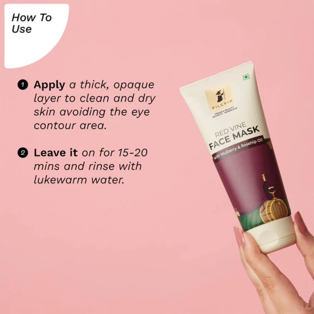 Pilgrim Cosmetics Red Vine Face Mask with Mulberry & Rosehip Oil 100g