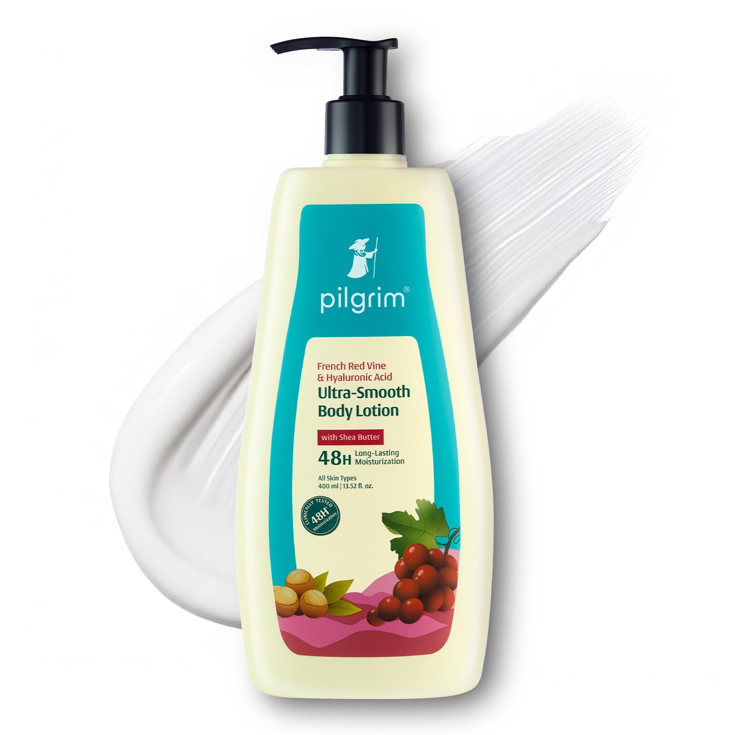 Pilgrim Cosmetics French Red Vine & Hyaluronic Acid Ultra-Smooth Body Lotion 400 ml | 13.52 fl. oz.