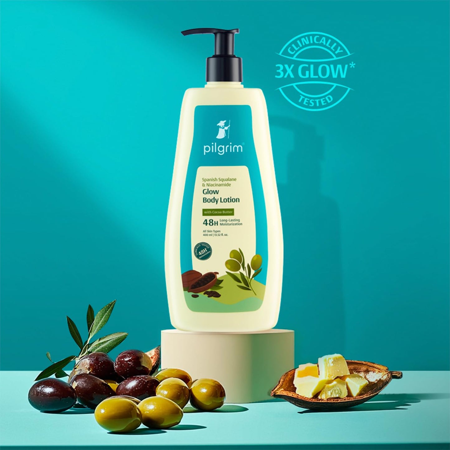 Pilgrim Cosmetics Spanish Squalane & Niacinamide Glow Body Lotion 400 ml | 13.52 fl. oz