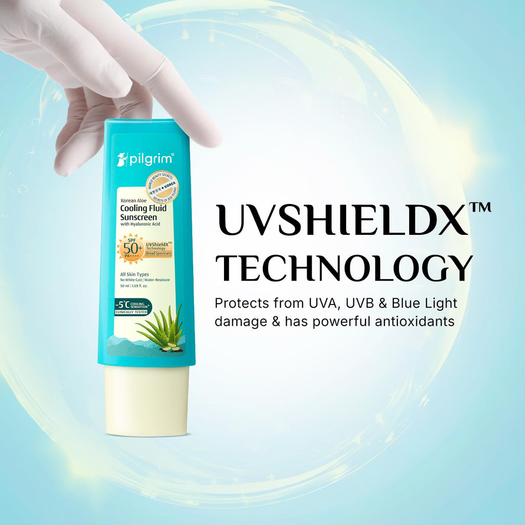 Pilgrim Cosmetics Korean Aloe Cooling Fluid Sunscreen Gel SPF 50+ PA++++ 50ml