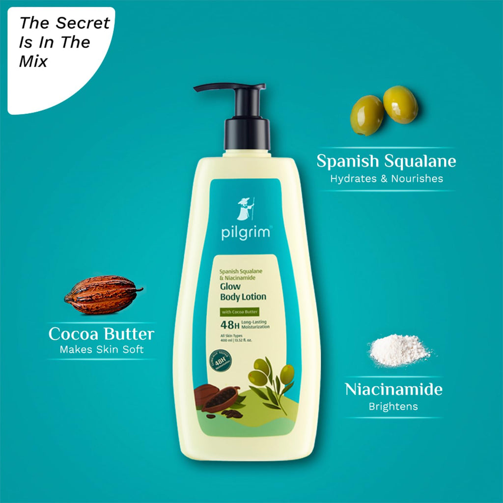 Pilgrim Cosmetics Spanish Squalane & Niacinamide Glow Body Lotion 400 ml | 13.52 fl. oz