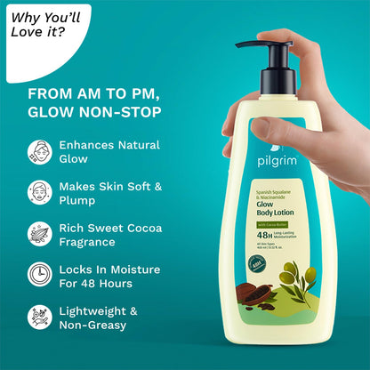 Pilgrim Cosmetics Spanish Squalane & Niacinamide Glow Body Lotion 400 ml | 13.52 fl. oz