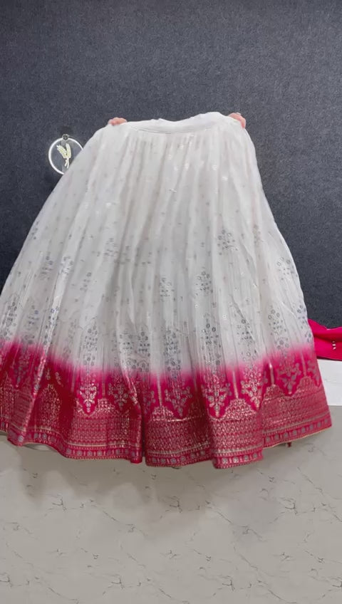 Bollywood Indian Pakistani Ethnic Party Wear Soft Pure Mono Slub Navratri Special Lehenga Choli