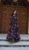 Bollywood Indian Pakistani Ethnic Party Wear Women Soft Pure Georgette Black Rose Maxi Dress
