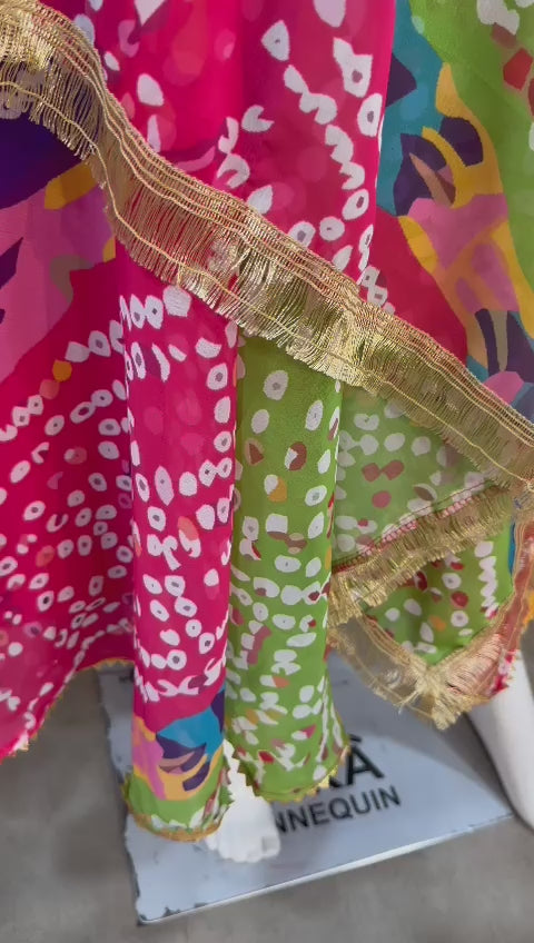 Болливудская индийская пакистанская этническая праздничная одежда из мягкого искусственного жоржета с цветочным принтом Kurti Duppata