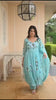 Bollywood Indische Pakistanische Ethnische Party Tragen Weiche Reine Tubby Organza Himmel Blau Anzug Kleid