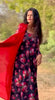 Bollywood, indisch-pakistanisch, ethnische Partykleidung, weiches reines Georgette-Kunst-Anarkali mit Dupatta-Kleid