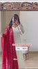 Bollywood Indian Pakistani Ethnic Party Wear Soft Pure Georgette Anarkali Dress Red & White With All Over Embroidery Dupatta