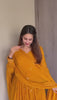 Болливудская индийская пакистанская этническая праздничная одежда, женский мягкий чистый тяжелый костюм из искусственного жоржетта Анаркали, платье