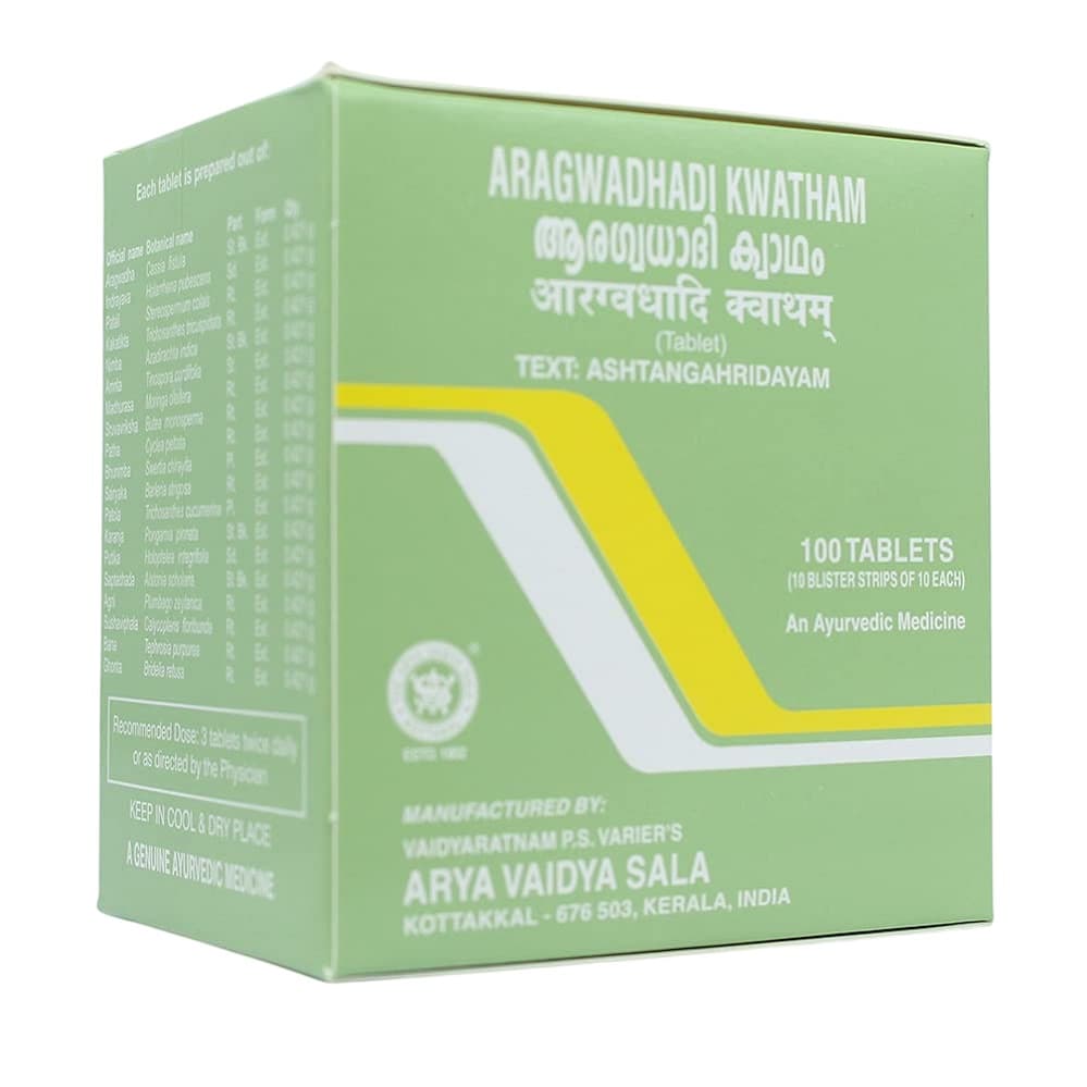 AVP Kottakkal Ayurvedic Aragvadhadi Kwatham Ayurvedic Tablets – 100 Tablets