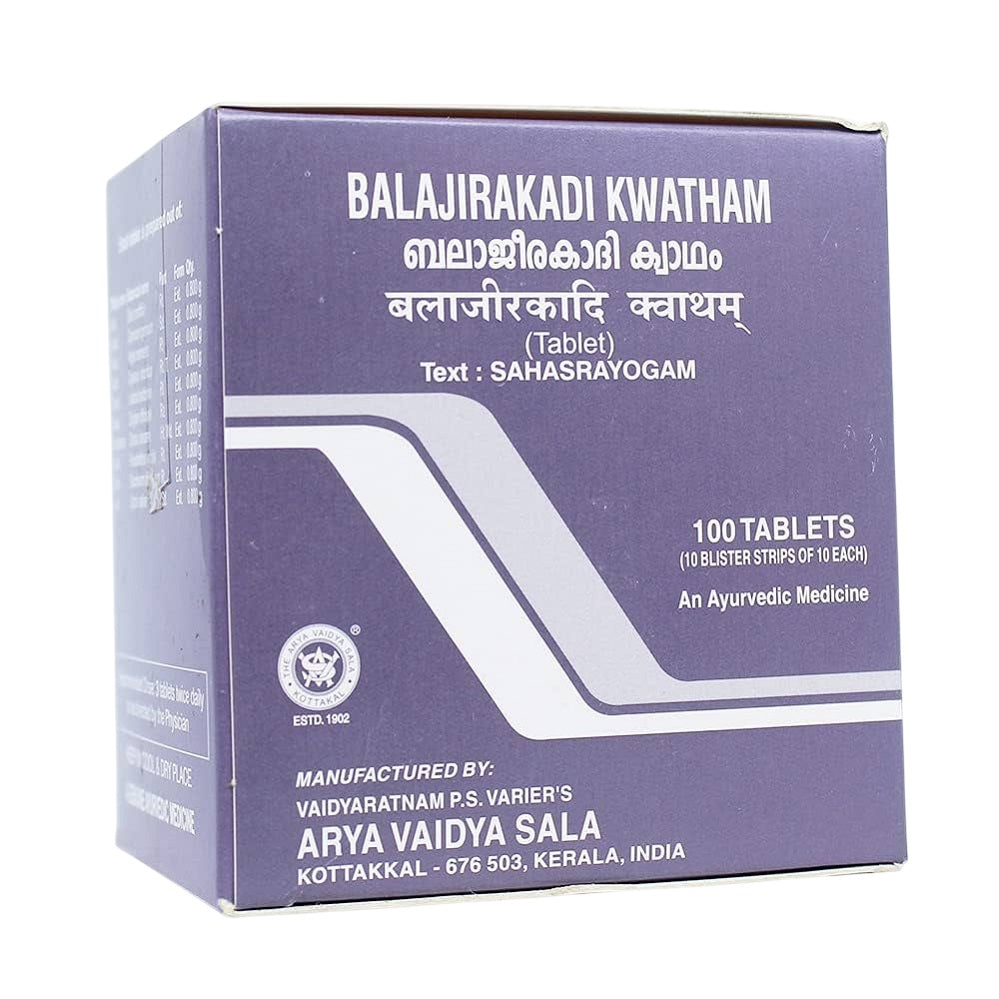 Kottakkal Ayurvedic Balajirakadi Kwatham 100 Tablets