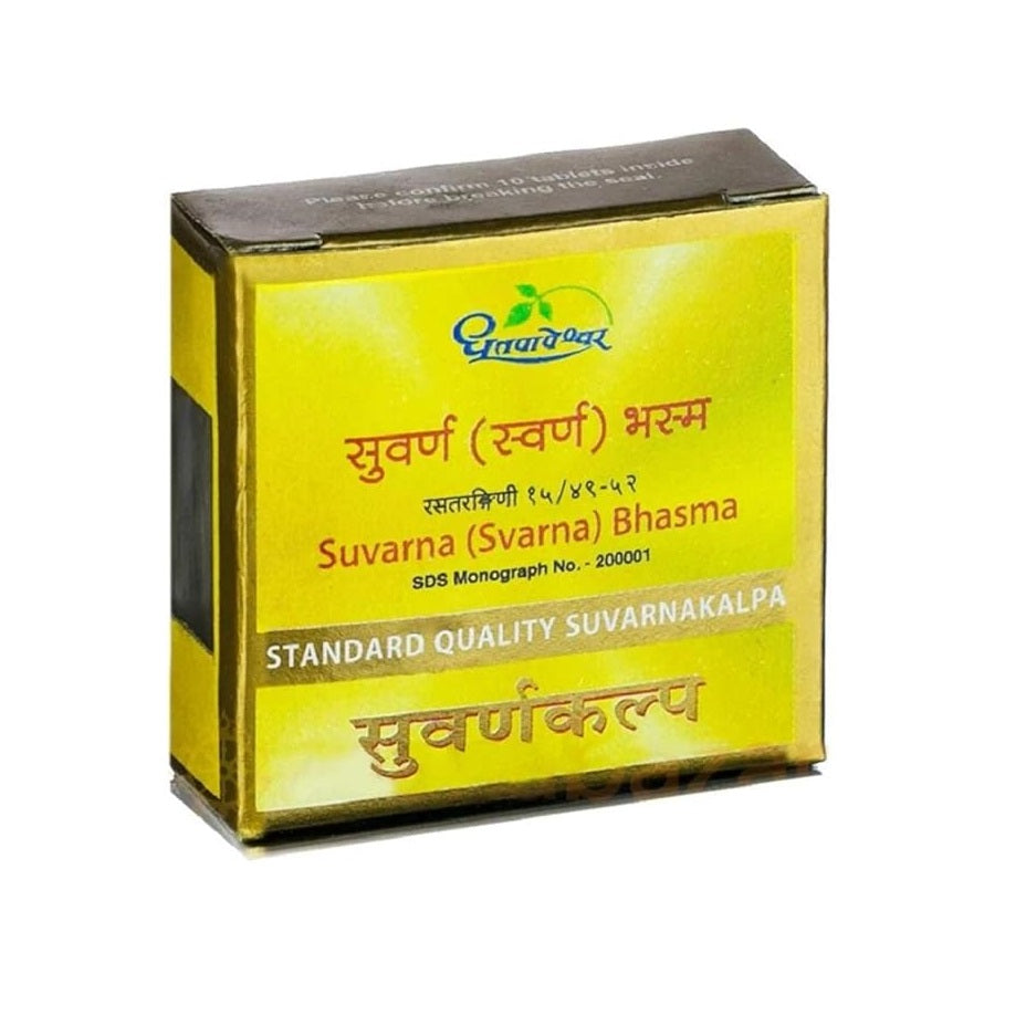 Dhootapapeshwar Ayurvedic Svarna Bhasma Standard Quality Suvarnakalpa Powder & Tablet